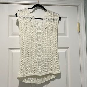 Loft White Sweater Tank with Tie back